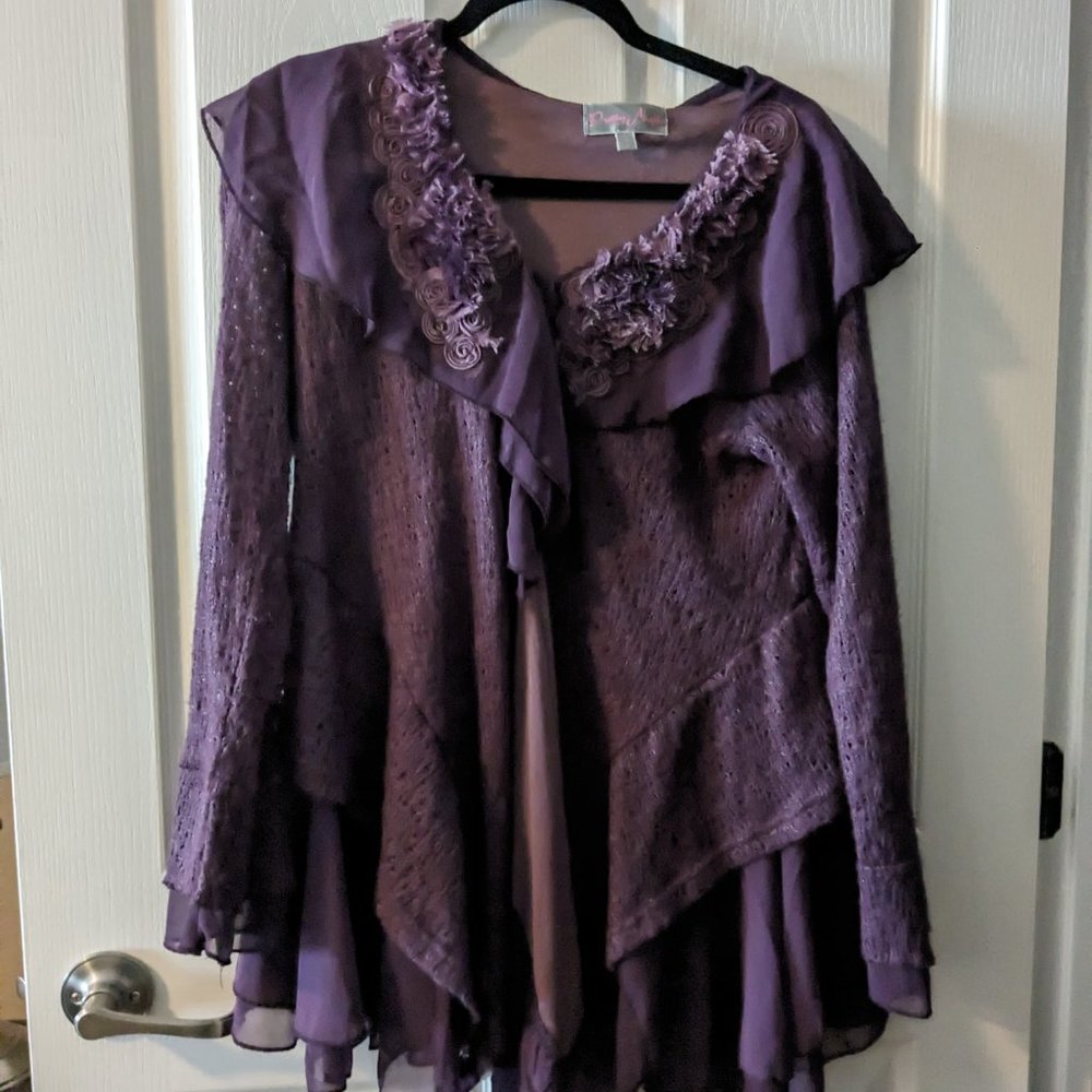 Pretty Angel Boho Purple Tunic - Size Large